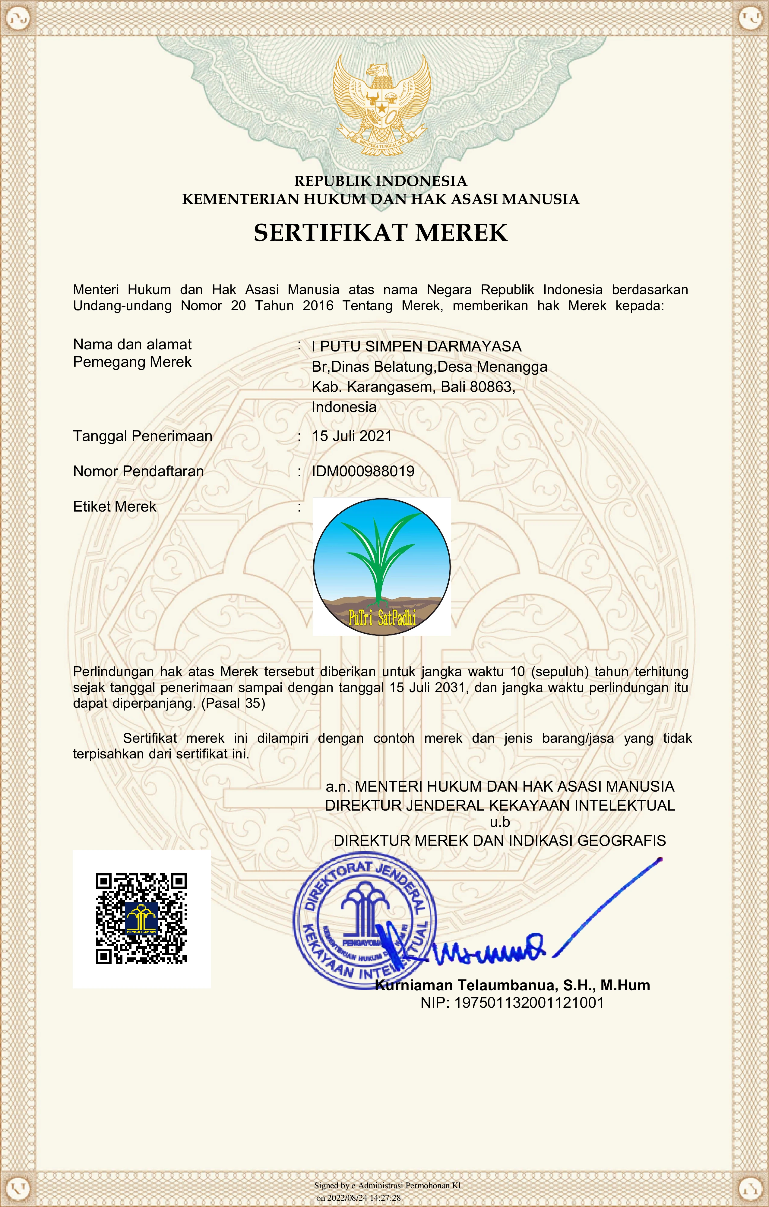 Sertifikat Merk